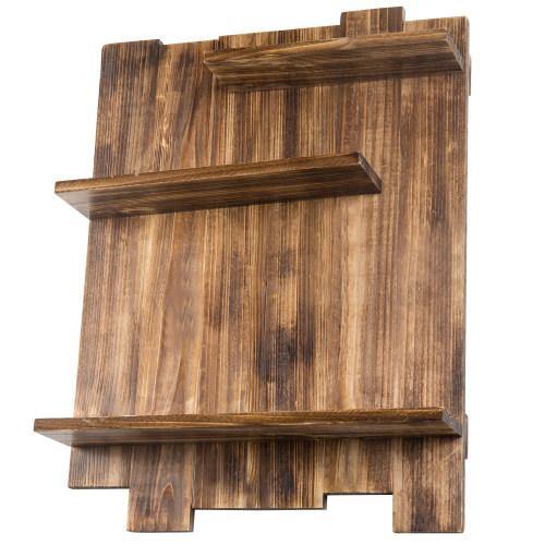Dark Brown Wood Pallet-Style Wall Mounted Shelf - Mygiftss