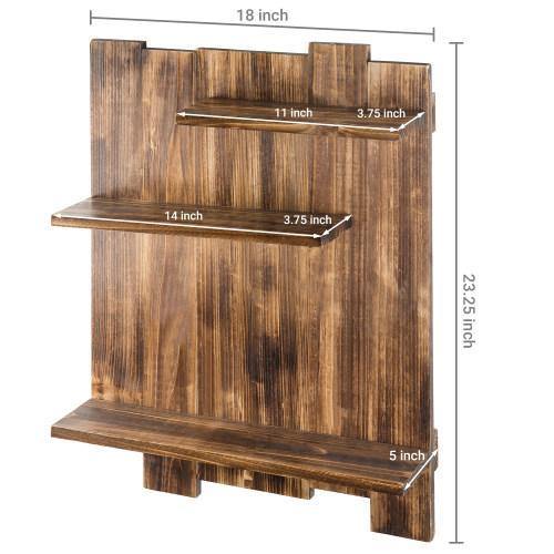 Dark Brown Wood Pallet-Style Wall Mounted Shelf - Mygiftss