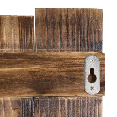 Dark Brown Wood Pallet-Style Wall Mounted Shelf - Mygiftss