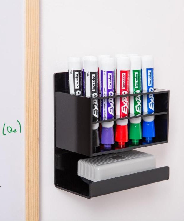 Wall-Mounted 2-Tier Acrylic 10-Slot Dry Erase Marker and Eraser Holder Stand - Mygiftss Enterprise LLC
