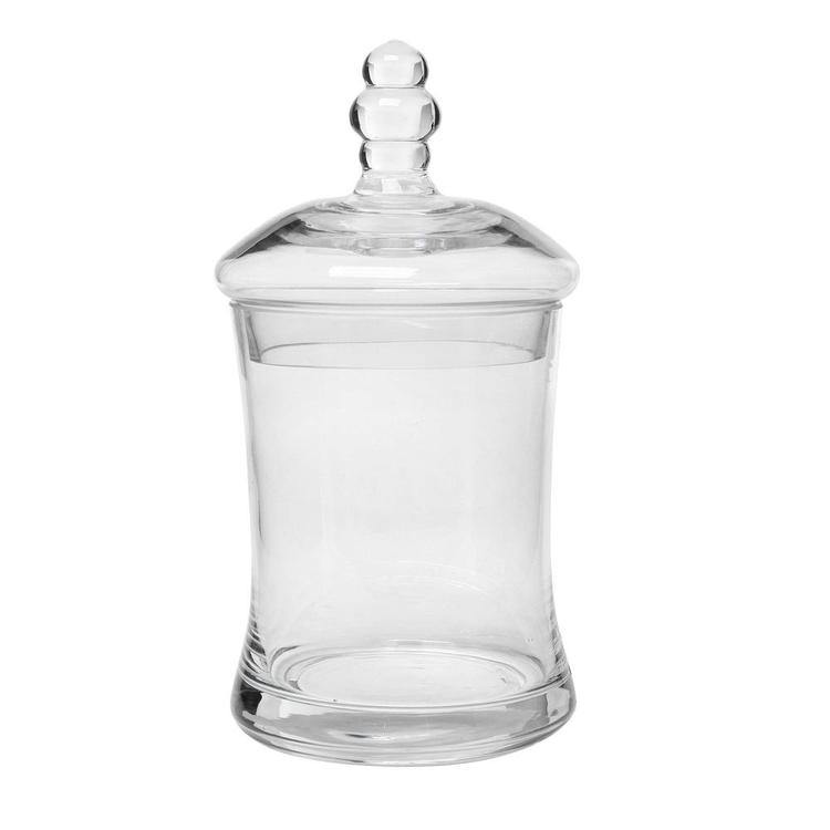 Designer Clear Glass Decorative Apothecary Jars, 3 Piece Set - Mygiftss