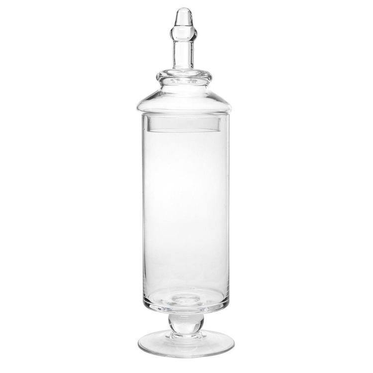 Designer Clear Glass Decorative Apothecary Jars, 3 Piece Set - Mygiftss