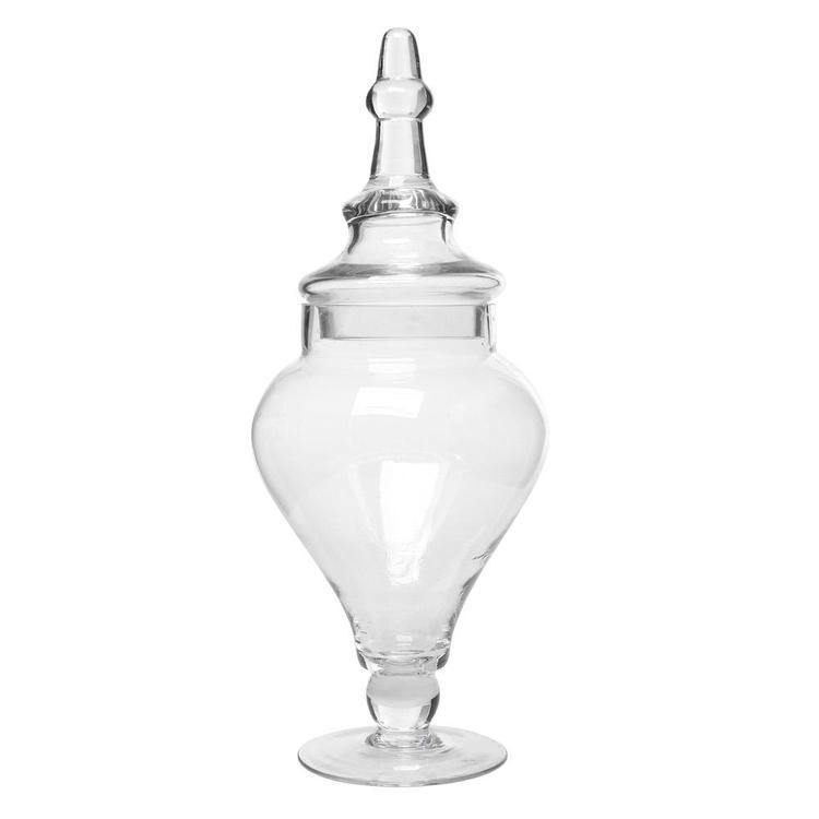 Designer Clear Glass Decorative Apothecary Jars, 3 Piece Set - Mygiftss