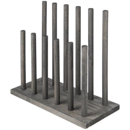 Distressed Gray Wood 6-Pair Boot Storage Rack - Mygiftss