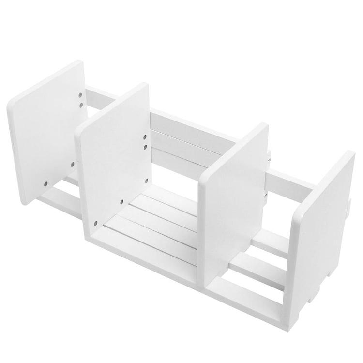 Expandable Wood Desktop Bookshelf, White - Mygiftss Enterprise LLC