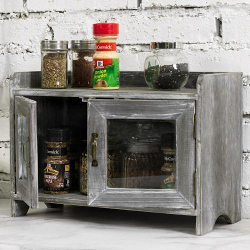 Gray Brown Wood Kitchen & Bathroom Countertop Cabinet - Mygiftss