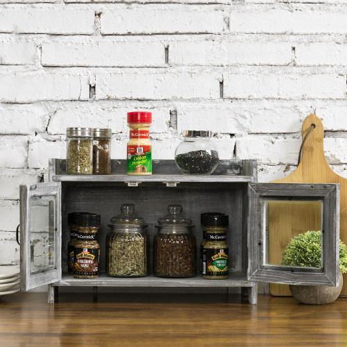 Gray Brown Wood Kitchen & Bathroom Countertop Cabinet - Mygiftss