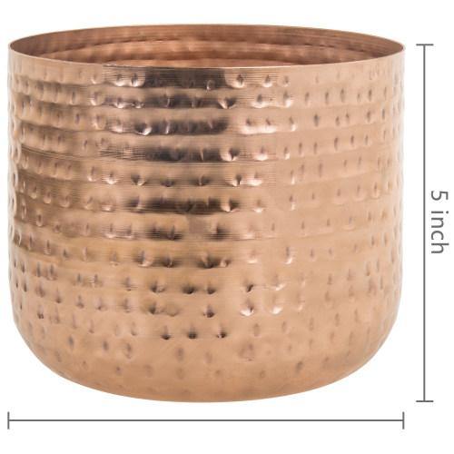 Hammered Style Copper Metal Planter Pot - Mygiftss