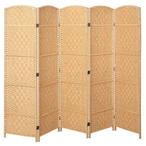 Handwoven Bamboo 5 Panel Room Divider - Mygiftss