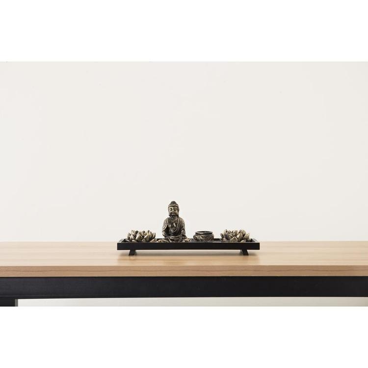 Home Zen Garden Set - Buddha Statue / Lotus Tea Light Candle Holder / Incense Burner Holder - Mygiftss Enterprise LLC