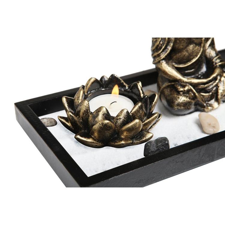 Home Zen Garden Set - Buddha Statue / Lotus Tea Light Candle Holder / Incense Burner Holder - Mygiftss Enterprise LLC