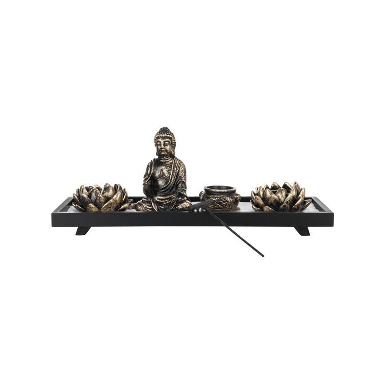 Home Zen Garden Set - buddha statue and lotus lights Mygiftss Enterprise LLC
