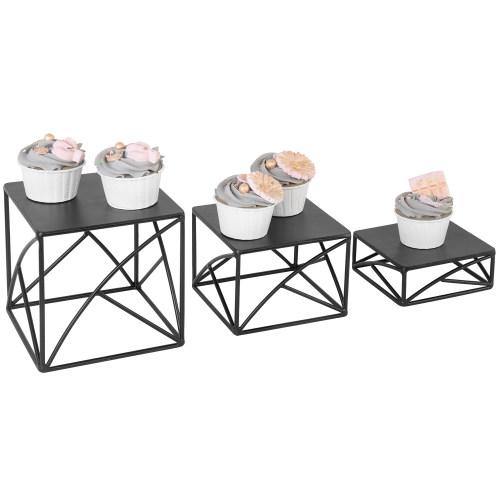 Matte Black Metal Nesting Display Risers, Set of 3 - Mygiftss
