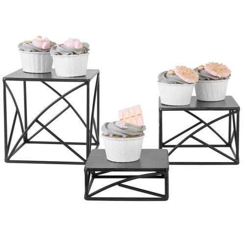 Matte Black Metal Nesting Display Risers, Set of 3 - Mygiftss