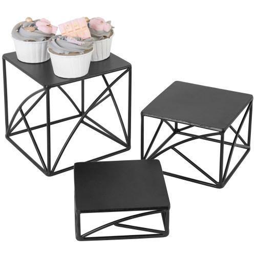 Matte Black Metal Nesting Display Risers, Set of 3 - Mygiftss