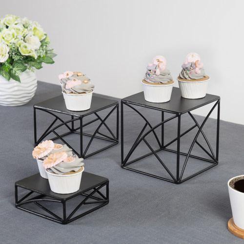 Matte Black Metal Nesting Display Risers, Set of 3 - Mygiftss