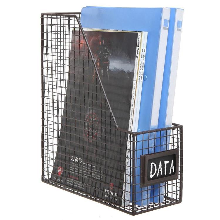 Metal Mesh Magazine Holder with Chalkboard Labels, Set of 2 - Mygiftss