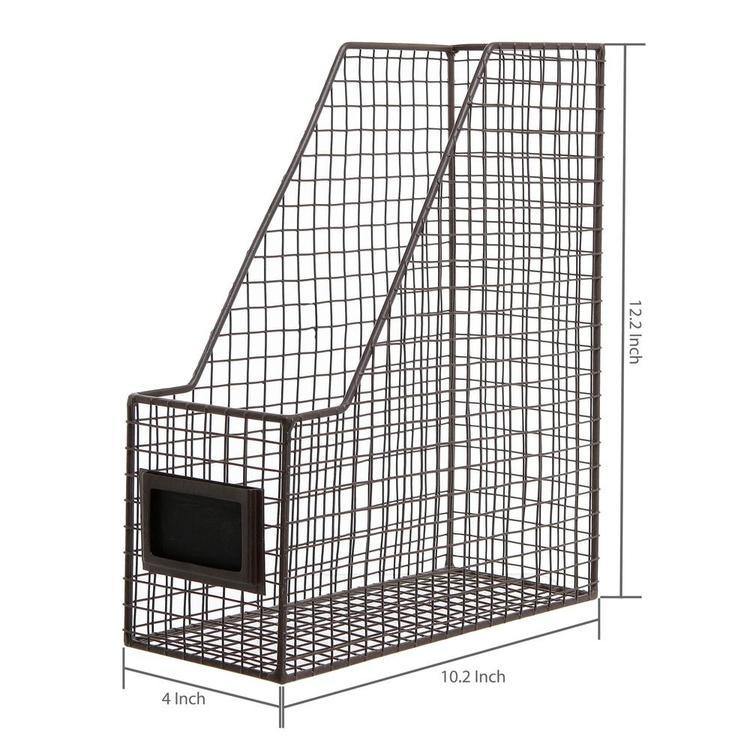 Metal Mesh Magazine Holder with Chalkboard Labels, Set of 2 - Mygiftss