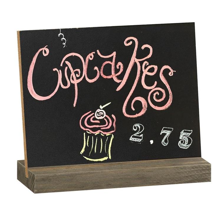 Mini Tabletop Chalkboard Signs with Rustic Wood Stands, 5 x 6-inch, Set of 6 - Mygiftss Enterprise LLC