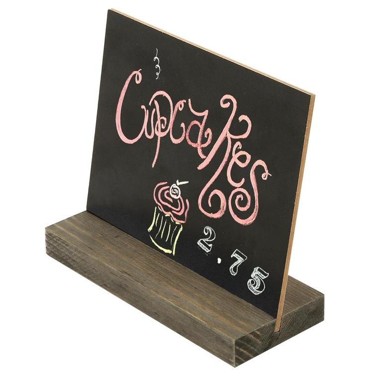 Mini Tabletop Chalkboard Signs with Rustic Wood Stands, 5 x 6-inch, Set of 6 - Mygiftss Enterprise LLC
