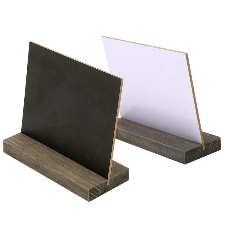 Mini Tabletop Chalkboard Signs with Rustic Wood Stands, 5 x 6-inch, Set of 6 - Mygiftss Enterprise LLC