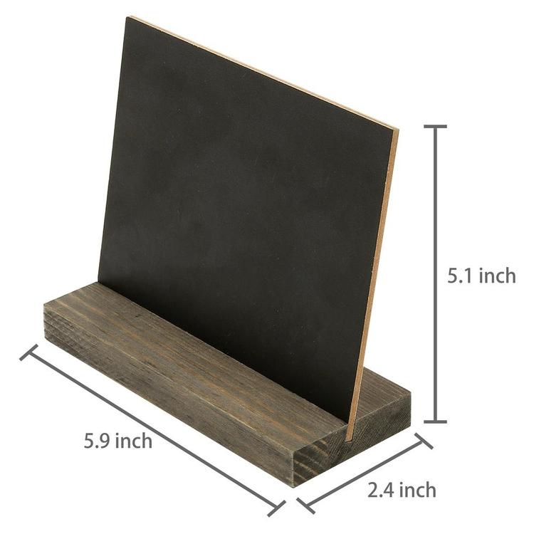 Mini Tabletop Chalkboard Signs with Rustic Wood Stands, 5 x 6-inch, Set of 6 - Mygiftss Enterprise LLC