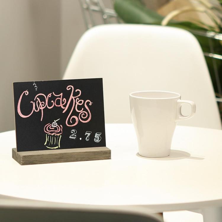 Mini Tabletop Chalkboard Signs with Rustic Wood Stands, 5 x 6-inch, Set of 6 - Mygiftss Enterprise LLC