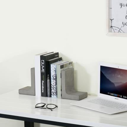 Modern L-Shaped Concrete Grey Bookends - Mygiftss