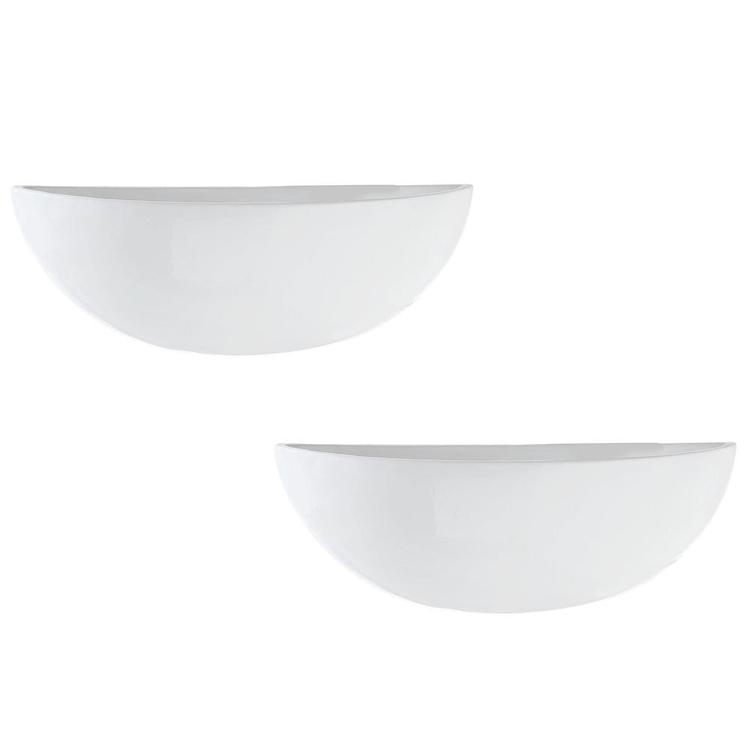 12-Inch Ceramic Half-Moon Wall Mounted Flower Planter Vase, Set of 2 - Mygiftss Enterprise LLC