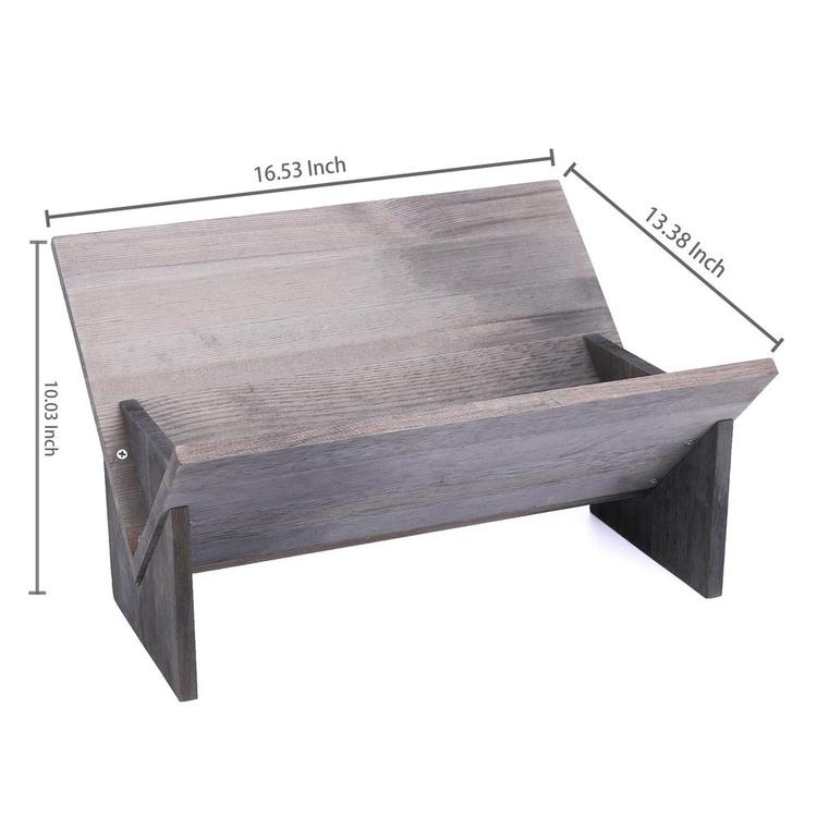 Rustic Barnwood Gray Tilted Desktop Bookshelf - Mygiftss Enterprise LLC
