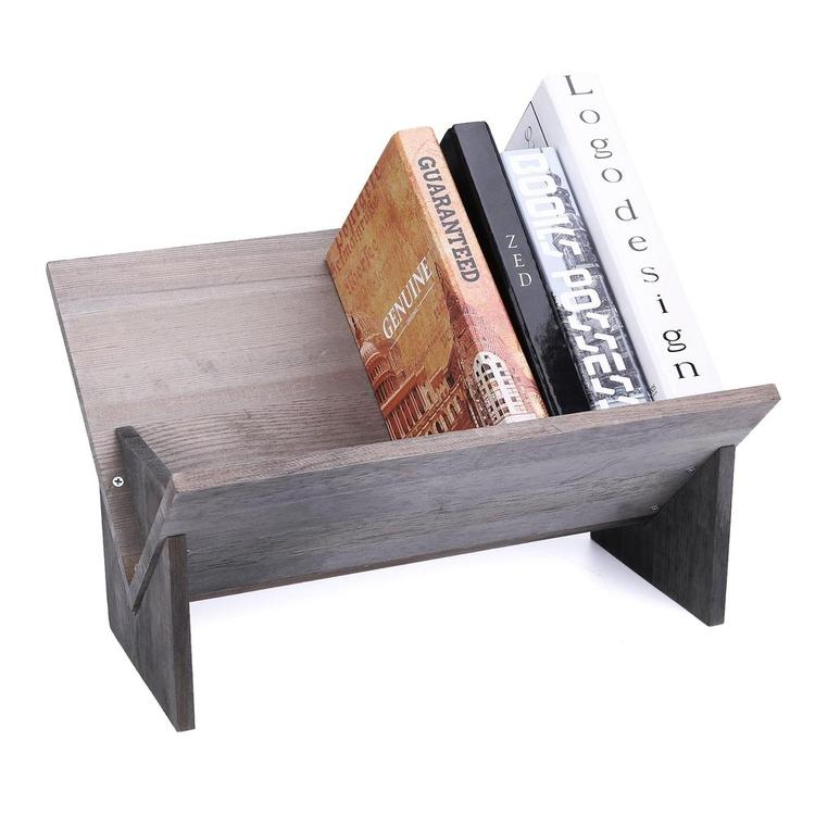 Rustic Barnwood Gray Tilted Desktop Bookshelf - Mygiftss Enterprise LLC