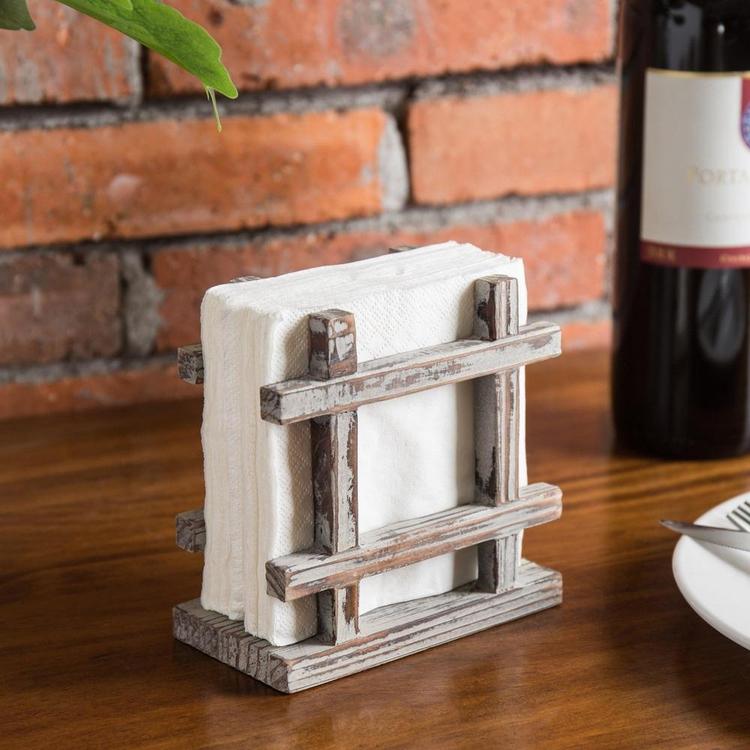 Rustic Barnwood Tabletop Napkin / Paper Towel Holder, Brown - Mygiftss Enterprise LLC