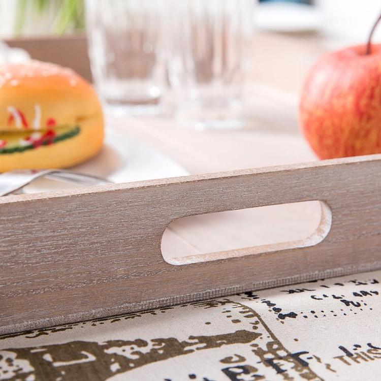 Large Shabby Chic Square Wood Serving Tray for Breakfast in Bed, Tea, Coffee - Mygiftss Enterprise LLC
