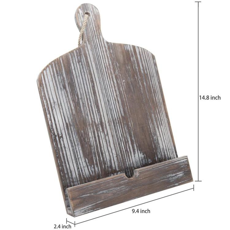Rustic Farmhouse Torched Wood Cookbook iPad Holder with Kickstand - Mygiftss Enterprise LLC