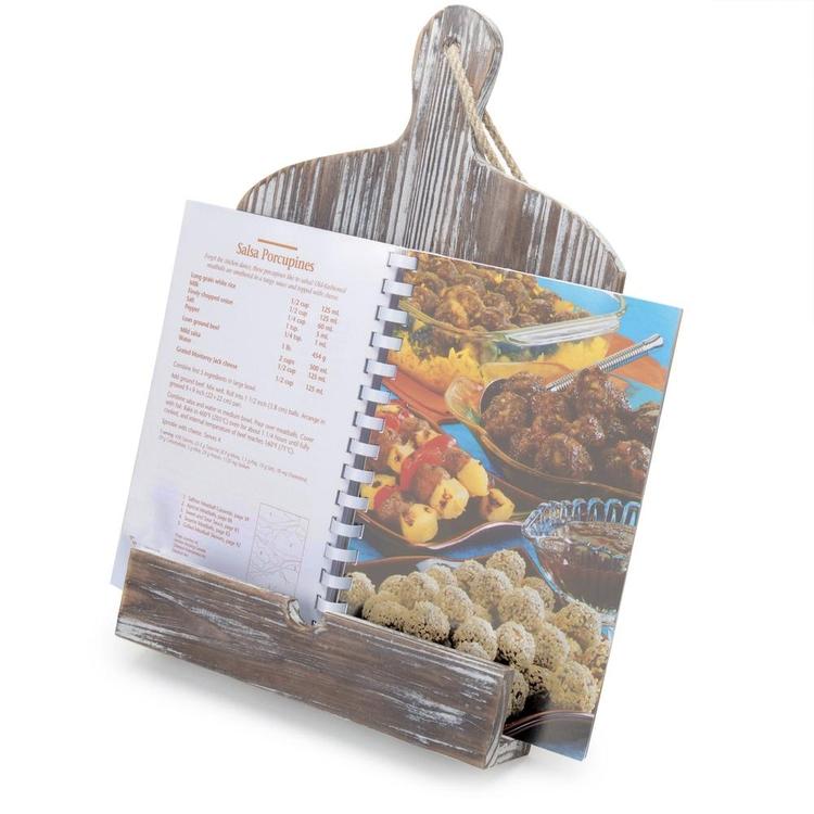 Rustic Farmhouse Torched Wood Cookbook iPad Holder with Kickstand - Mygiftss Enterprise LLC