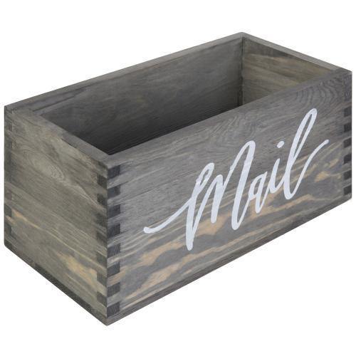 Rustic Gray Wood Tabletop Mail Box - Mygiftss