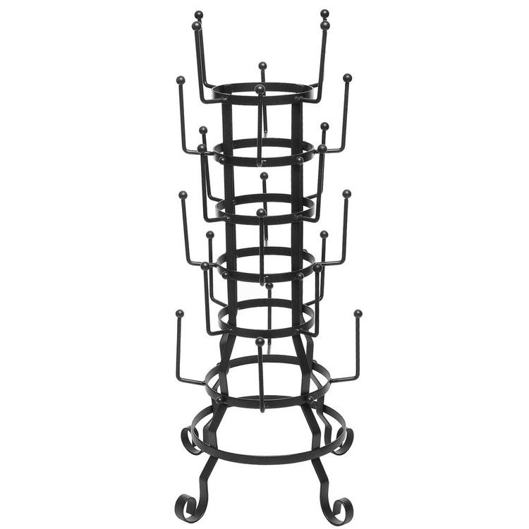 Rustic Black Iron Mug / Glass / Cup / Bottle Hanger Hook Organizer Stand - Mygiftss Enterprise LLC