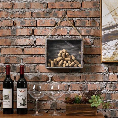 Rustic Torched Wood Wine Cork Catcher/Beer Cap Holder Shadow Box - Mygiftss
