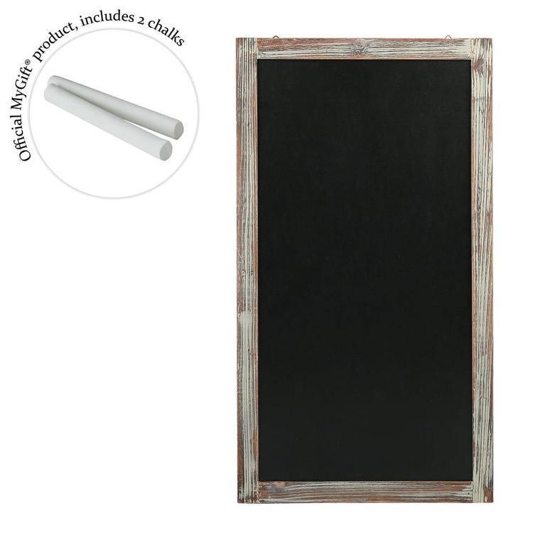 Rustic Wall-Mounted Torched Wood Chalkboard - Mygiftss