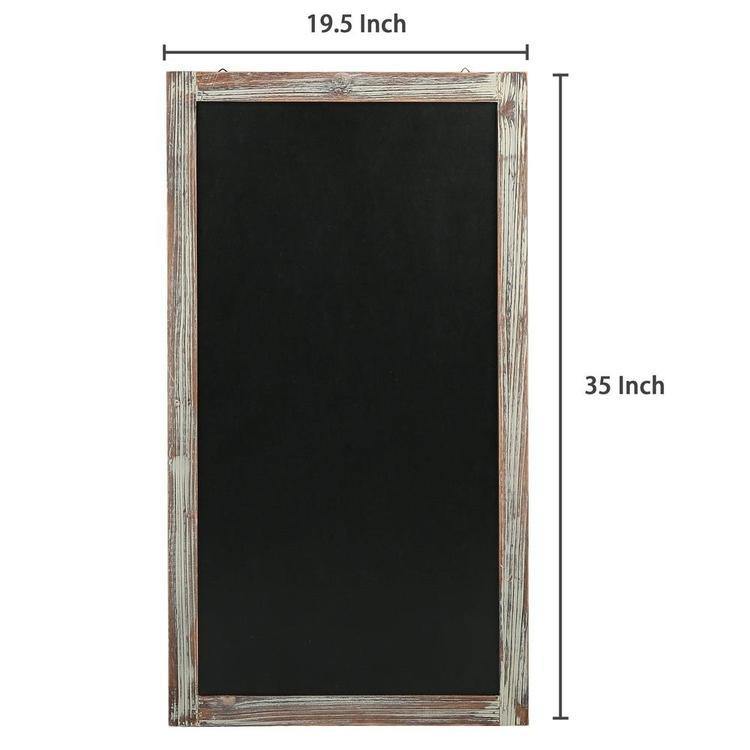 Rustic Wall-Mounted Torched Wood Chalkboard - Mygiftss