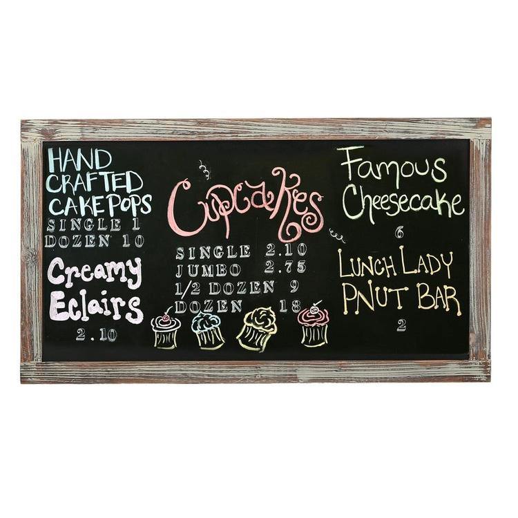 Rustic Wall-Mounted Torched Wood Chalkboard - Mygiftss