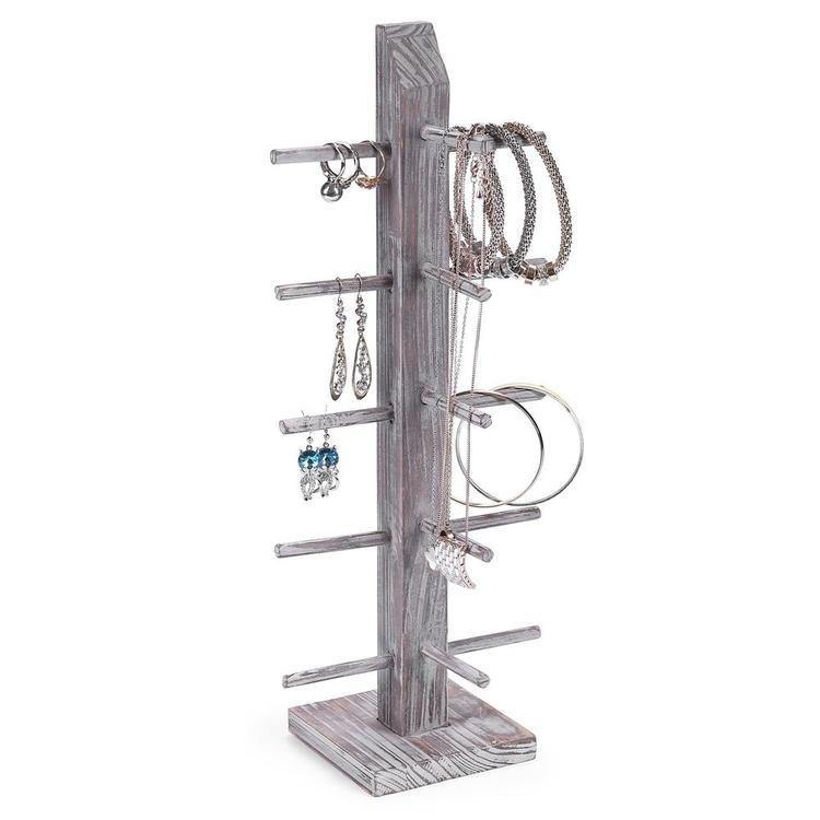 Rustic Torched Wood Tabletop Sunglass Display Stand - Mygiftss