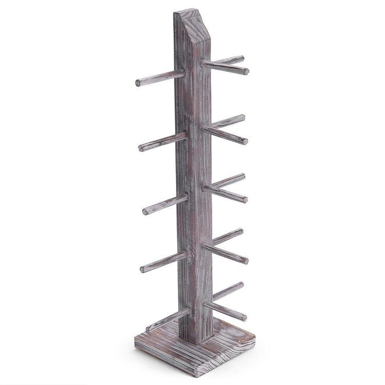 Rustic Torched Wood Tabletop Sunglass Display Stand - Mygiftss