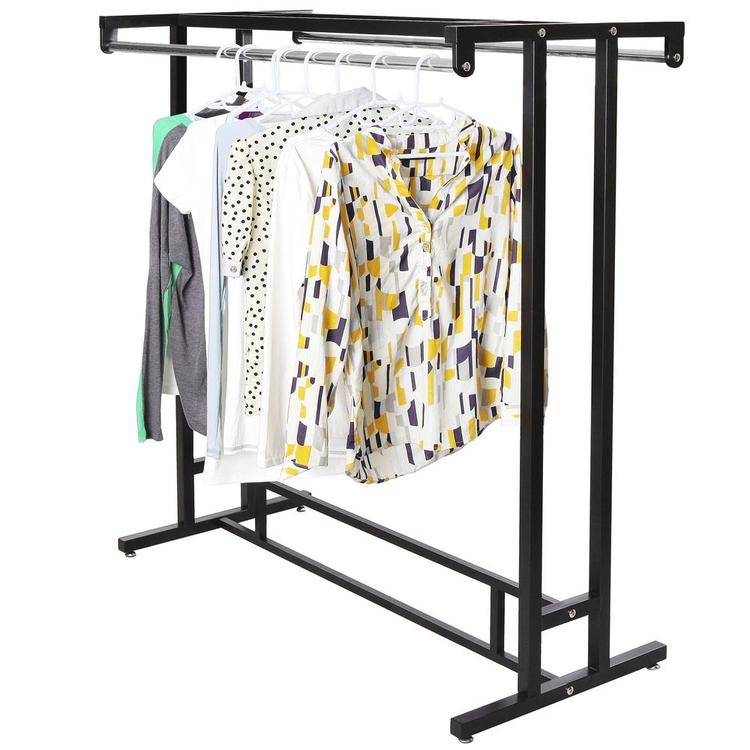 Stainless Steel Double Rod Hangrail Garment Floor Display Rack - Mygiftss Enterprise LLC