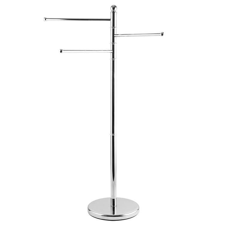 40 Inch Stainless Steel Bathroom  / Kitchen Towel Rack Stand with 3 Swivel Arms - Mygiftss Enterprise LLC