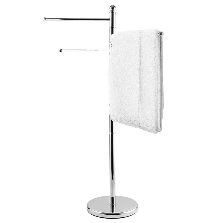 40 Inch Stainless Steel Bathroom  / Kitchen Towel Rack Stand with 3 Swivel Arms - Mygiftss Enterprise LLC