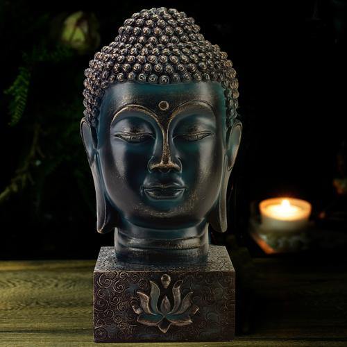 Buddha Bust with Lotus Display Base - Mygiftss