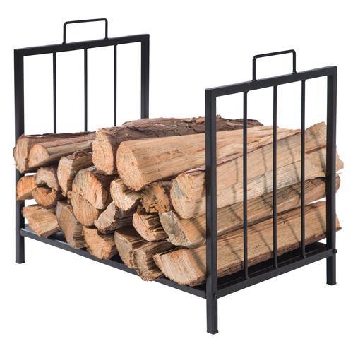 Black Metal Firewood Rack - Mygiftss