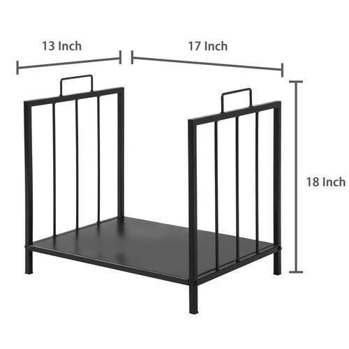 Black Metal Firewood Rack - Mygiftss