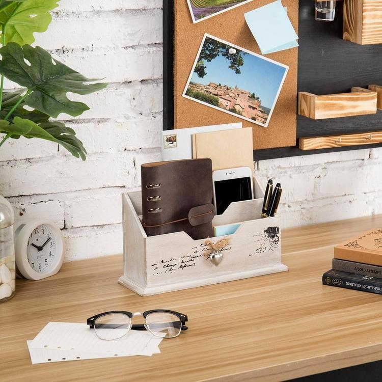Vintage Postcard Design Wood Mail Organizer - Mygiftss